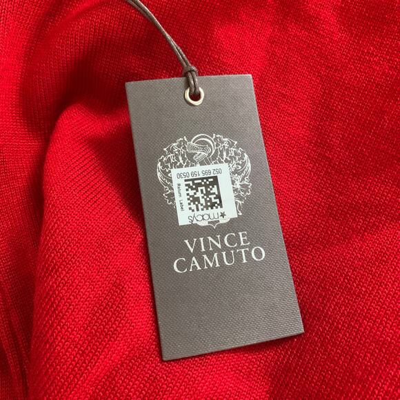 Vince Camuto Balloon Sleeve Sweater Dress Large Women's Red Knitted Round Neck - Picture 11 of 14